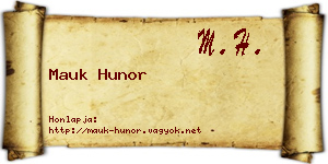 Mauk Hunor névjegykártya